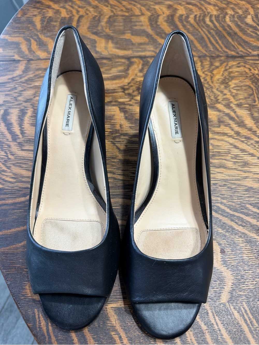 Alex Marie Black Open-Toe Women's Pump